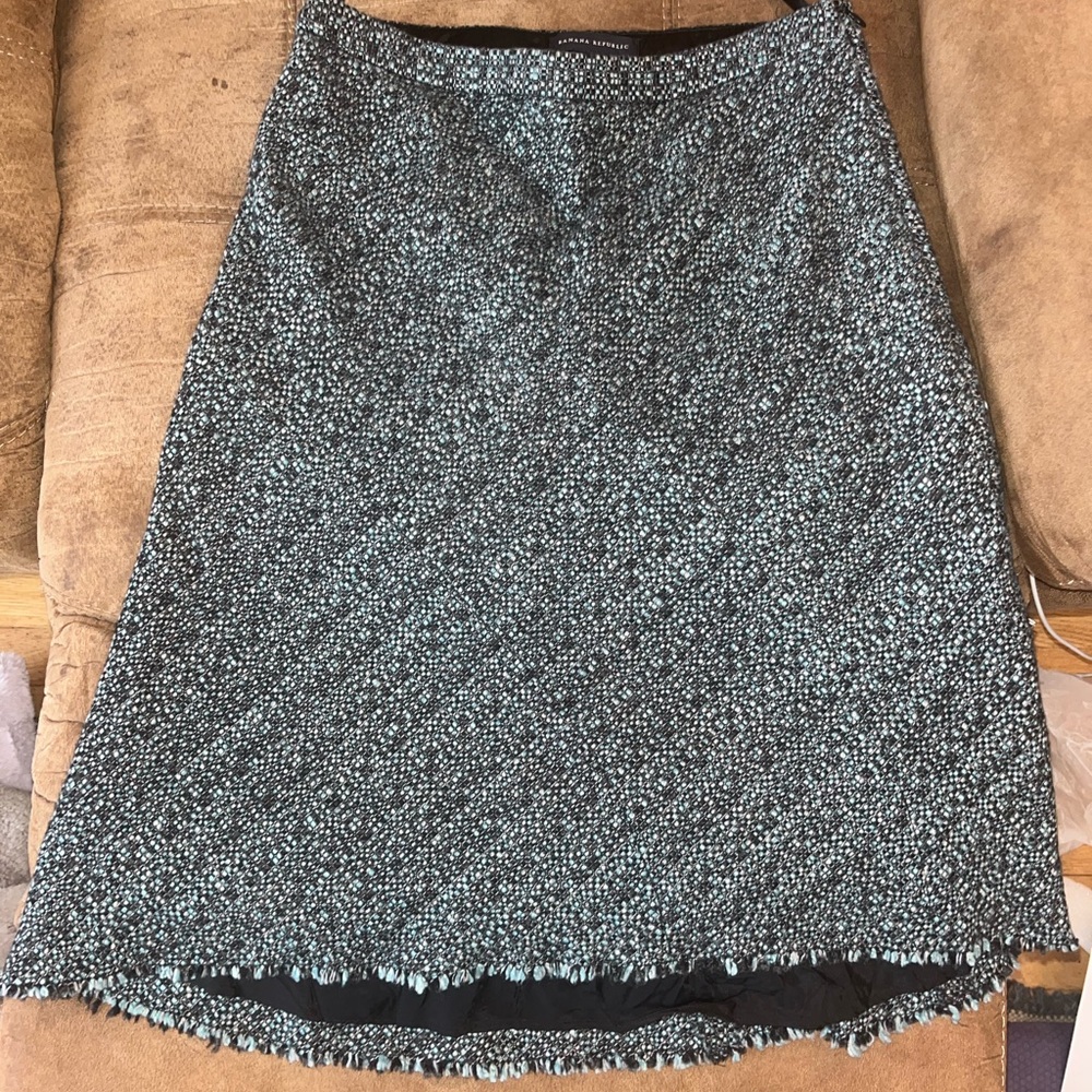 Banana Republic Black and White A-Line Skirt Knee-Length